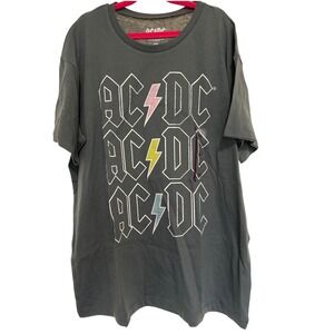 ACDC Graphic Band Tee Charcoal Gray Short Sleeve Rock Shirt XXL 2024 Licensing